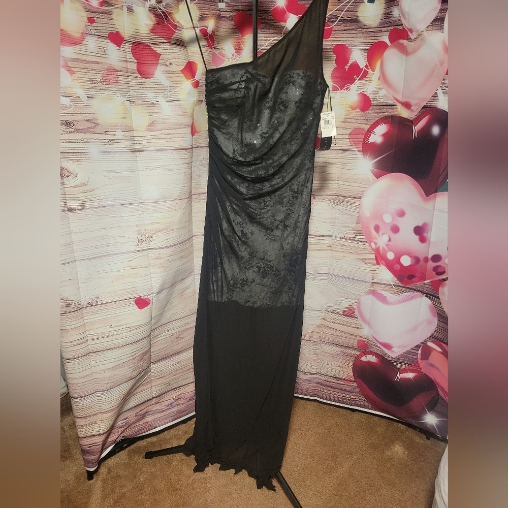 Elegant Black Sheer Evening Gown